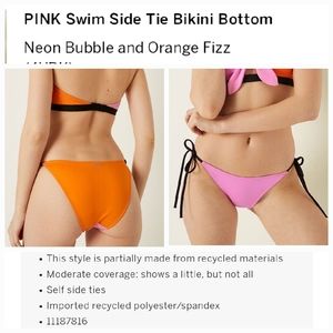 Victoria's secret pink swim Side tie bikini swim bottom XLARGE